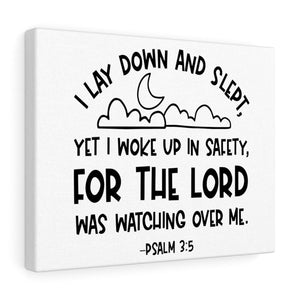 Scripture Walls For The Lord Psalm 3:5 Bible Verse Canvas Christian Wall Art Ready to Hang Unframed-Express Your Love Gifts
