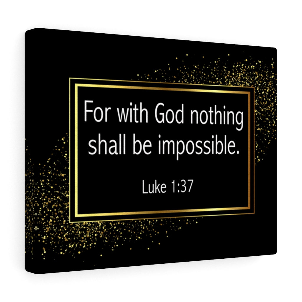 Scripture Walls For With God Nothing is Impossible Luke 1:37 Bible Verse Canvas Christian Wall Art Ready to Hang Unframed-Express Your Love Gifts