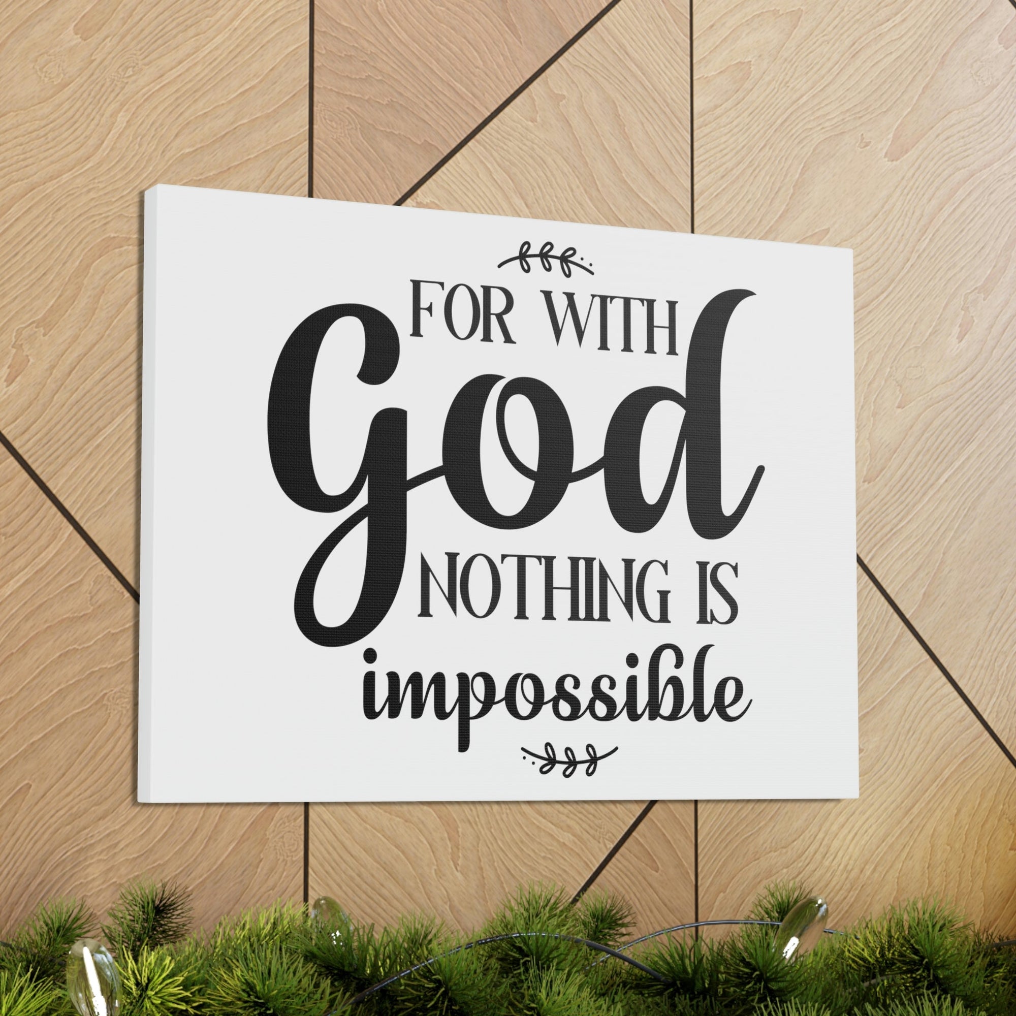 Scripture Walls For With God Nothing Is Impossible Luke 1:37 Christian Wall Art Print Ready to Hang Unframed-Express Your Love Gifts