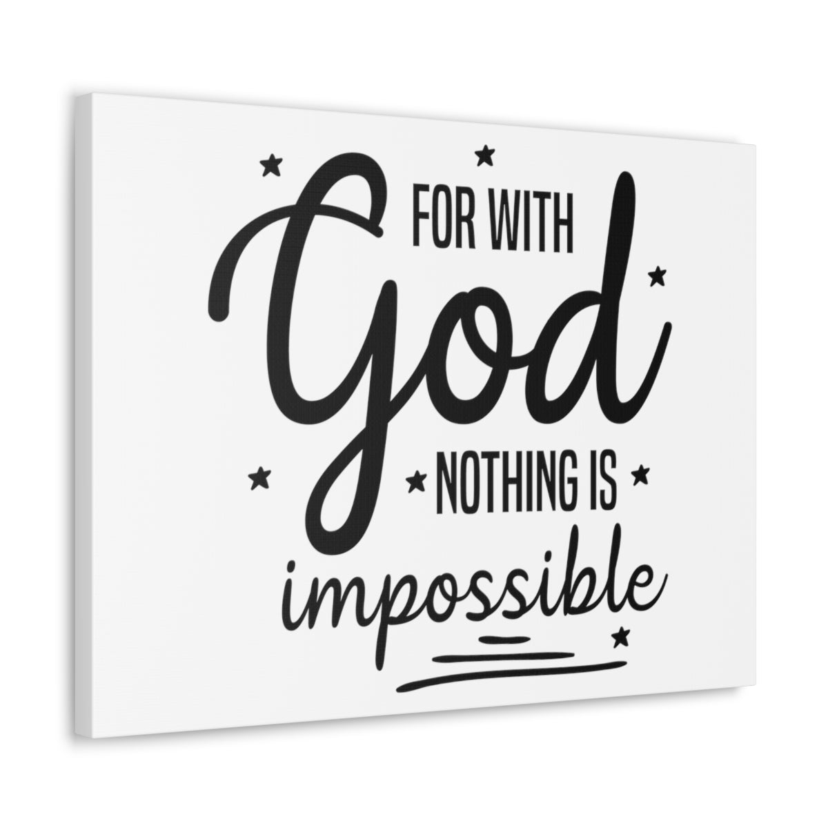 Scripture Walls For With God Nothing Is Impossible Luke 1:37 Stars Christian Wall Art Print Ready to Hang Unframed-Express Your Love Gifts