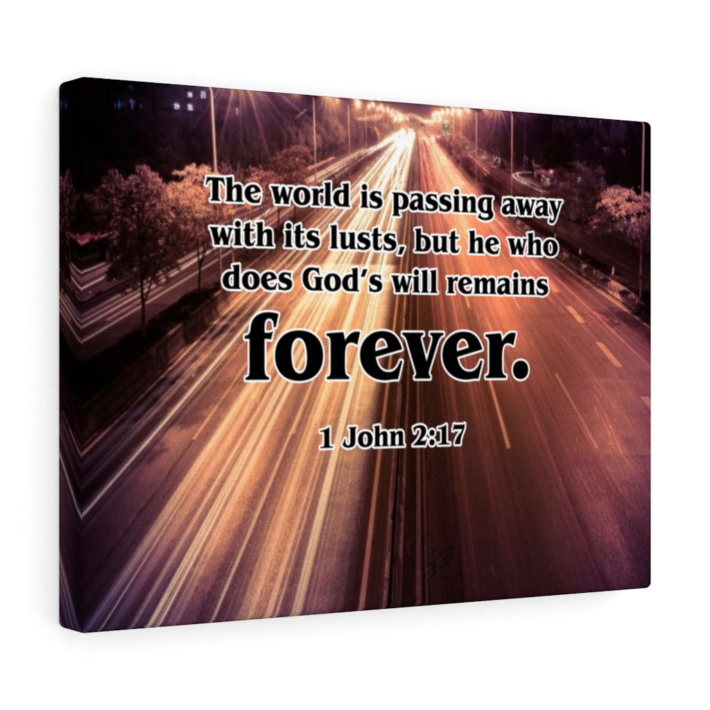 Scripture Walls Forever 1 John 2:17 Bible Verse Canvas Christian Wall Art Ready to Hang Unframed-Express Your Love Gifts