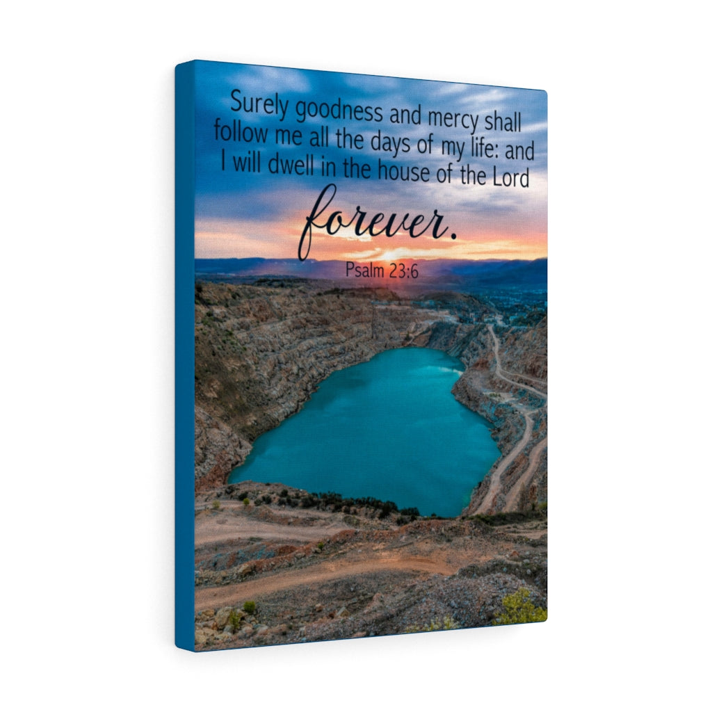 Scripture Walls Forever Psalm 23:6 Bible Verse Canvas Christian Wall Art Ready to Hang Unframed-Express Your Love Gifts