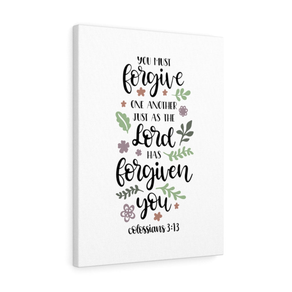 Scripture Walls Forgive One Another Colossians 3:13 Bible Verse Canvas Christian Wall Art Ready to Hang Unframed-Express Your Love Gifts