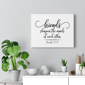 Scripture Walls Friends Proverbs 27:17 Bible Verse Canvas Christian Wall Art Ready to Hang Unframed-Express Your Love Gifts