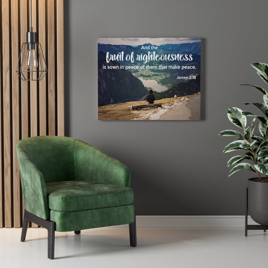Scripture Walls Fruit of Righteousness James 3:18 Bible Verse Canvas Christian Wall Art Ready to Hang Unframed-Express Your Love Gifts