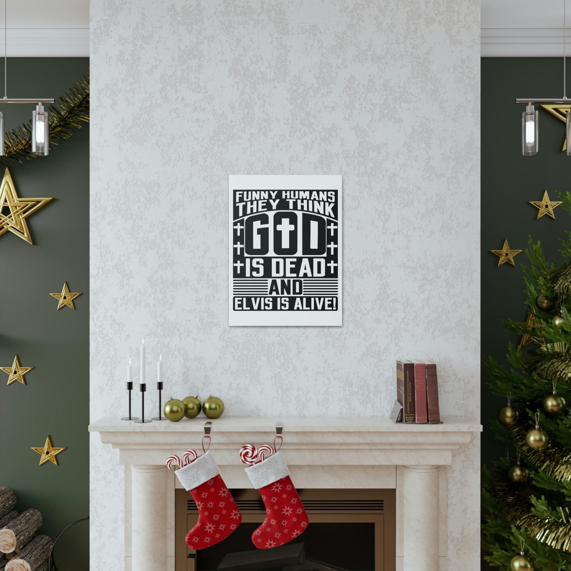 Scripture Walls Funny Humans They Think God Is Dead Revelation 1:18 Christian Wall Art Bible Verse Print Ready to Hang Unframed-Express Your Love Gifts