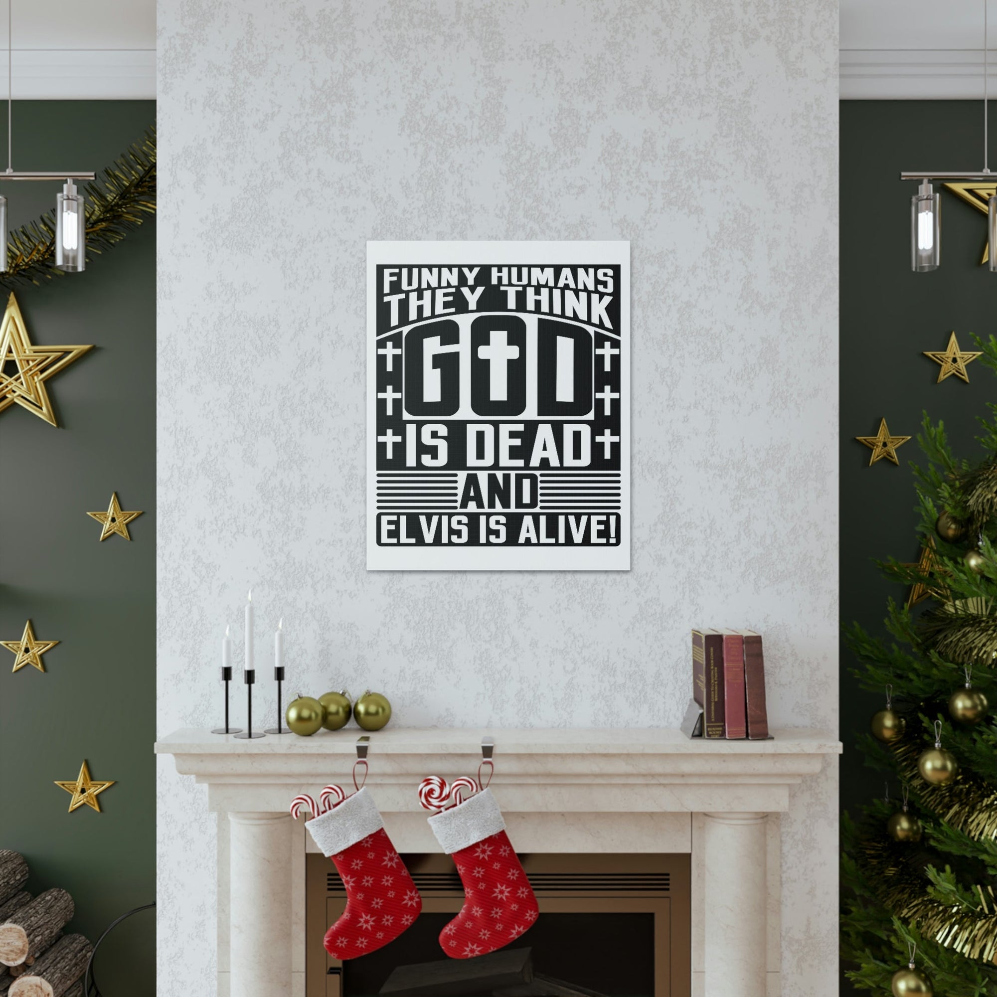 Scripture Walls Funny Humans They Think God Is Dead Revelation 1:18 Christian Wall Art Bible Verse Print Ready to Hang Unframed-Express Your Love Gifts