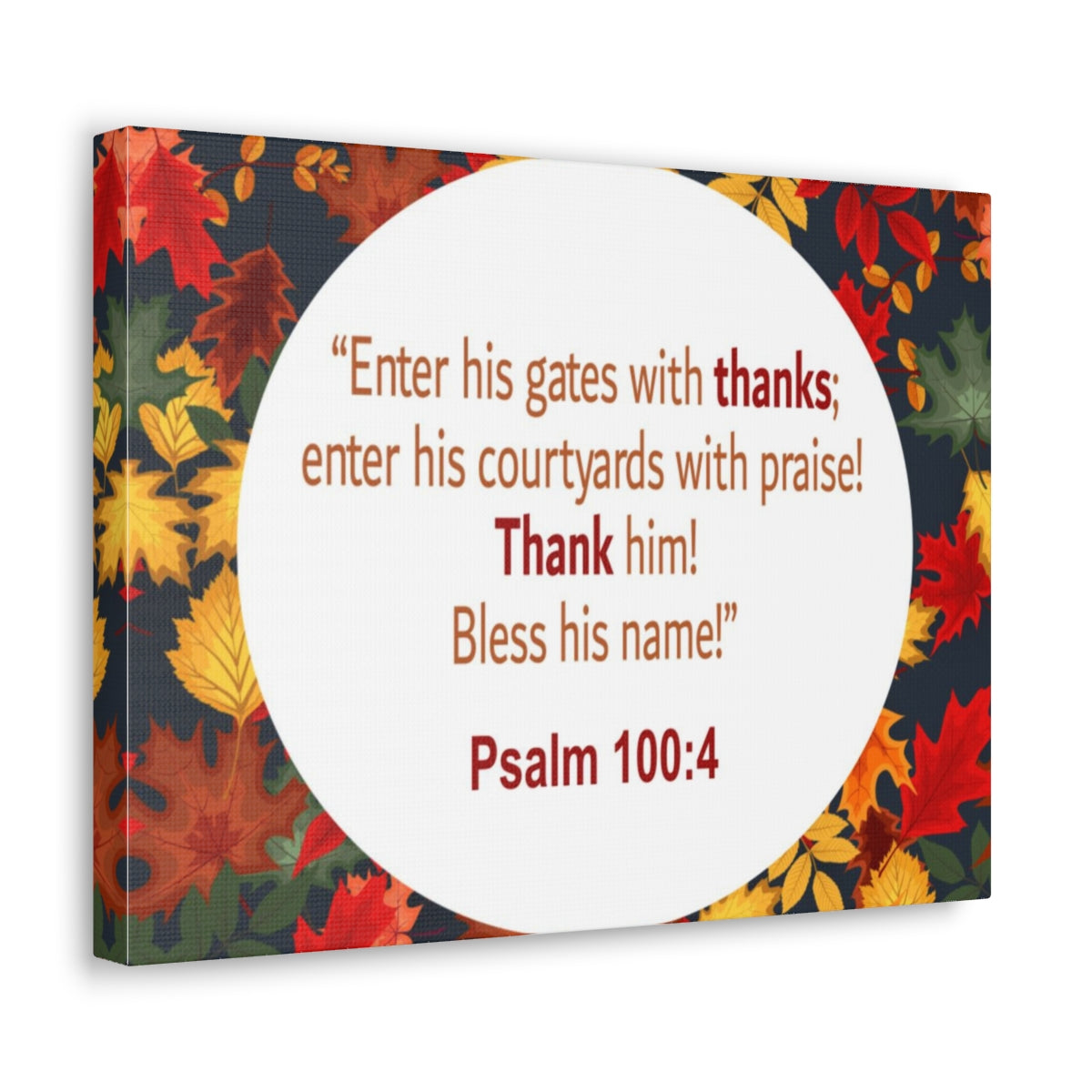 Scripture Walls Gates With Thanks Psalm 100:4 Bible Verse Canvas Christian Wall Art Ready to Hang Unframed-Express Your Love Gifts