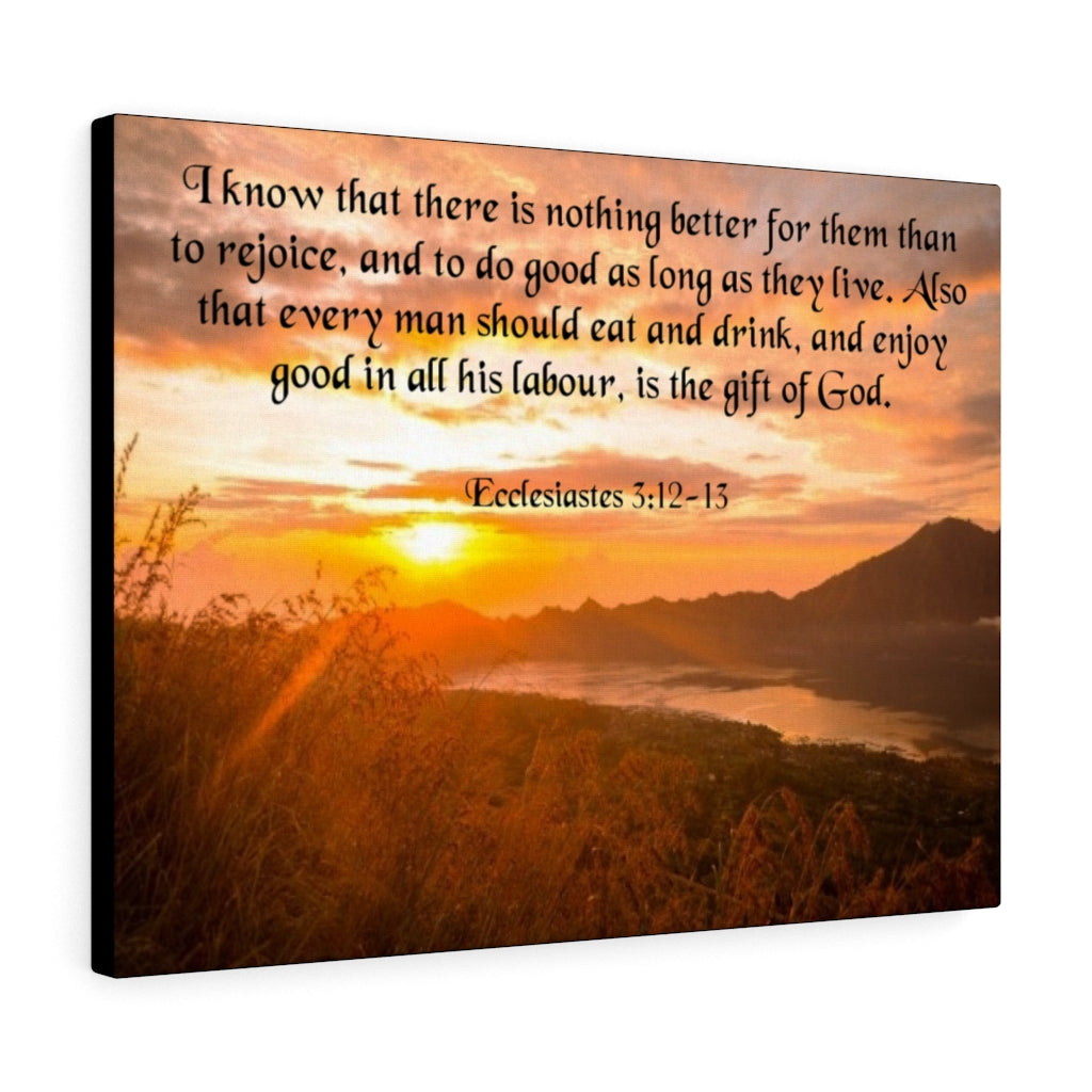 Scripture Walls Gift of God Ecclesiastes 3:12-13 Bible Verse Canvas Christian Wall Art Ready to Hang Unframed-Express Your Love Gifts