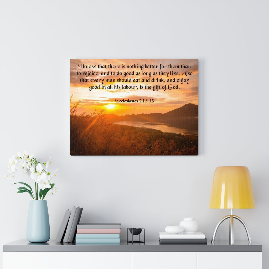 Scripture Walls Gift of God Ecclesiastes 3:12-13 Bible Verse Canvas Christian Wall Art Ready to Hang Unframed-Express Your Love Gifts