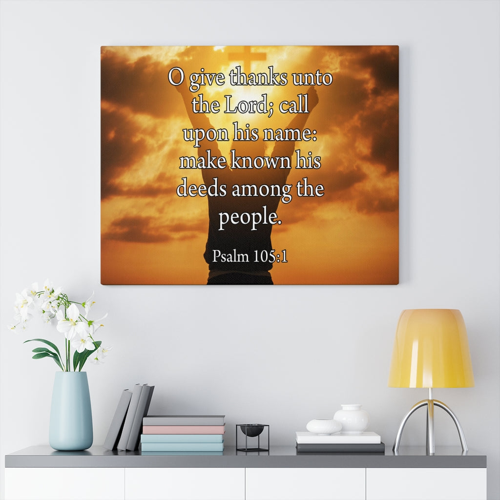 Scripture Walls Give Thanks Unto the Lord Psalm 105:1Christian Home Decor Bible Art Unframed-Express Your Love Gifts