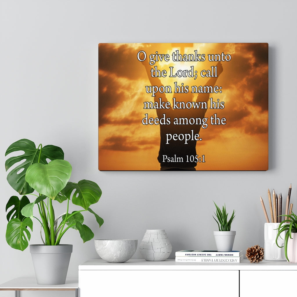 Scripture Walls Give Thanks Unto the Lord Psalm 105:1Christian Home Decor Bible Art Unframed-Express Your Love Gifts