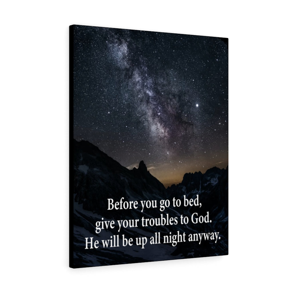 Scripture Walls Give Your Trouble to God 1 Peter 5:7 Bible Verse Canvas Christian Wall Art Ready to Hang Unframed-Express Your Love Gifts