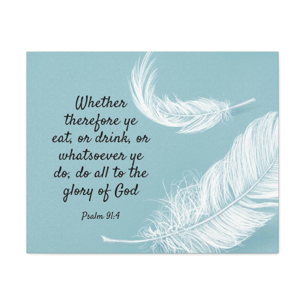 Scripture Walls Glory Of God Psalm 91:4 Feather Bible Verse Canvas Chr -  Express Your Love Gifts