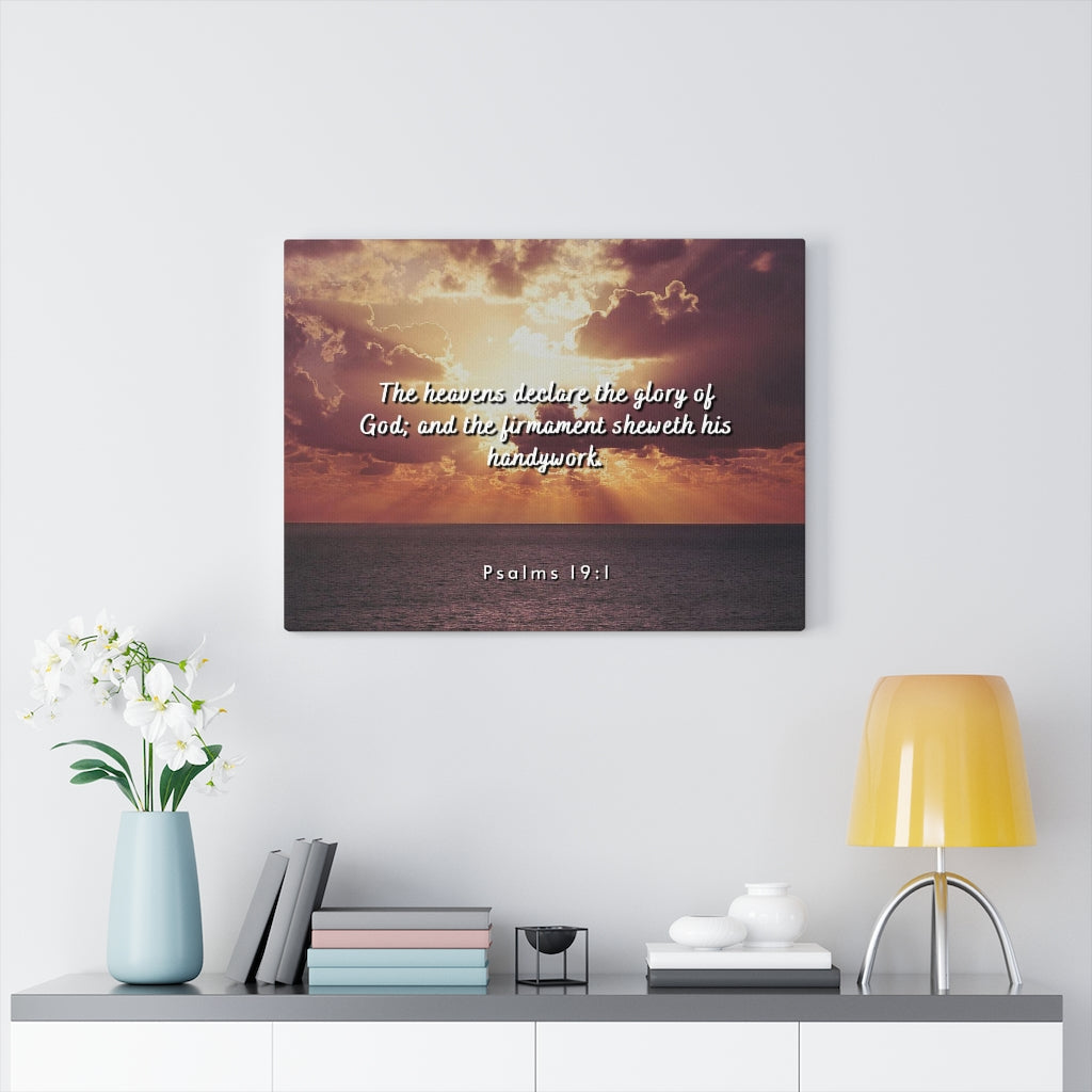 Scripture Walls Glory Of God Psalms 19:1 Bible Verse Canvas Christian Wall Art Ready to Hang Unframed-Express Your Love Gifts