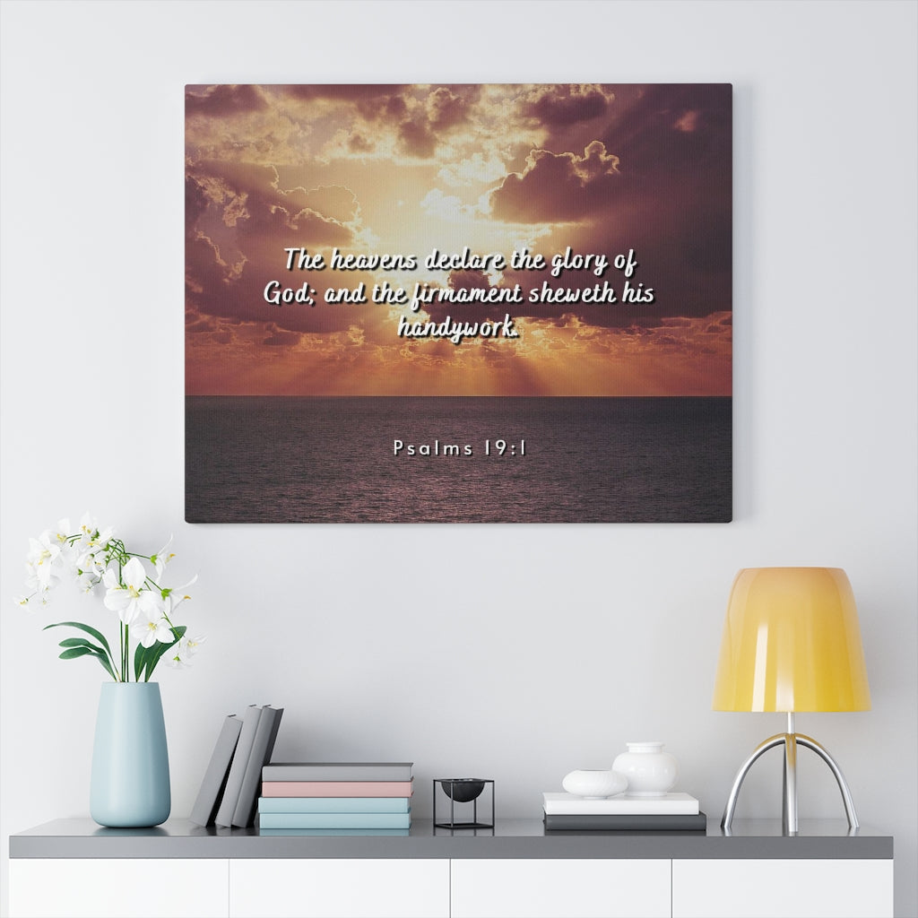 Scripture Walls Glory Of God Psalms 19:1 Bible Verse Canvas Christian Wall Art Ready to Hang Unframed-Express Your Love Gifts