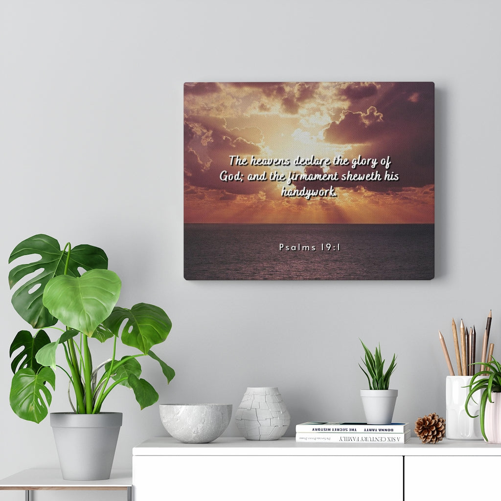 Scripture Walls Glory Of God Psalms 19:1 Bible Verse Canvas Christian Wall Art Ready to Hang Unframed-Express Your Love Gifts