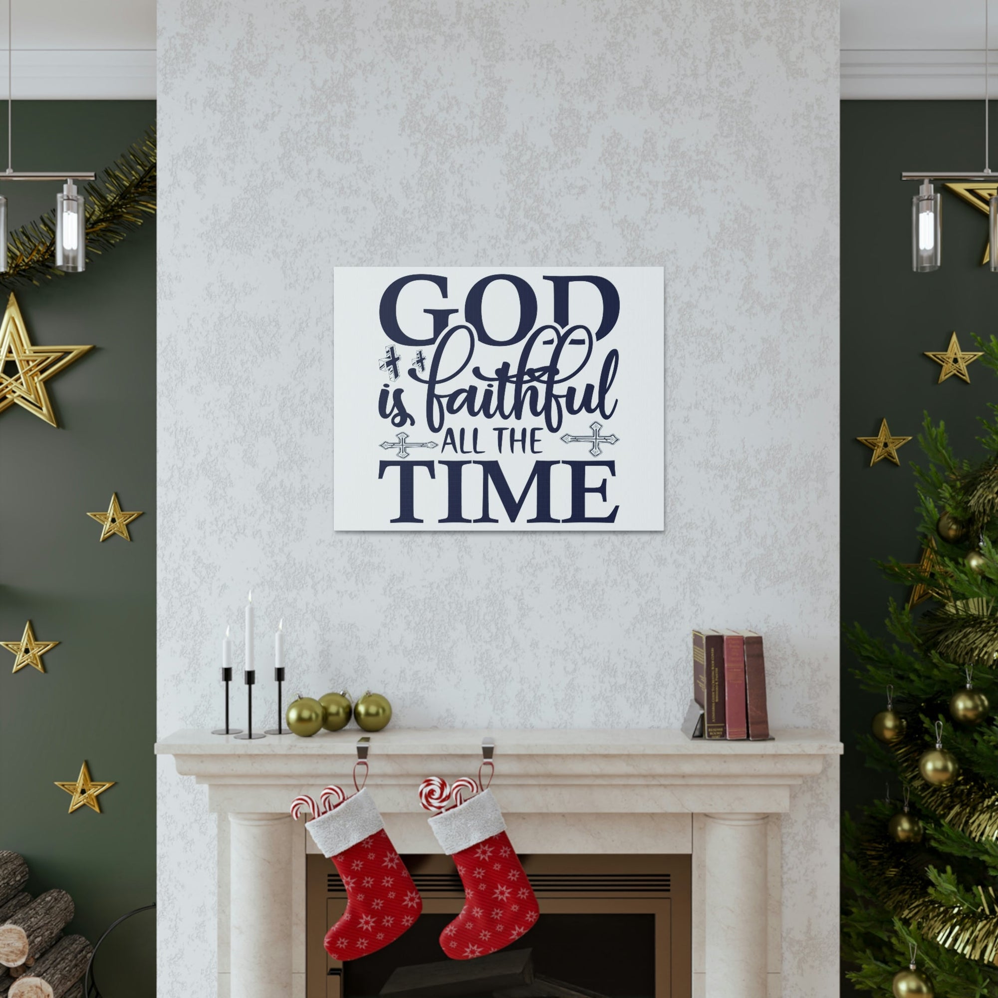Scripture Walls God Is Faithful All The Time Deuteronomy 31:6 Christian Wall Art Print Ready to Hang Unframed-Express Your Love Gifts