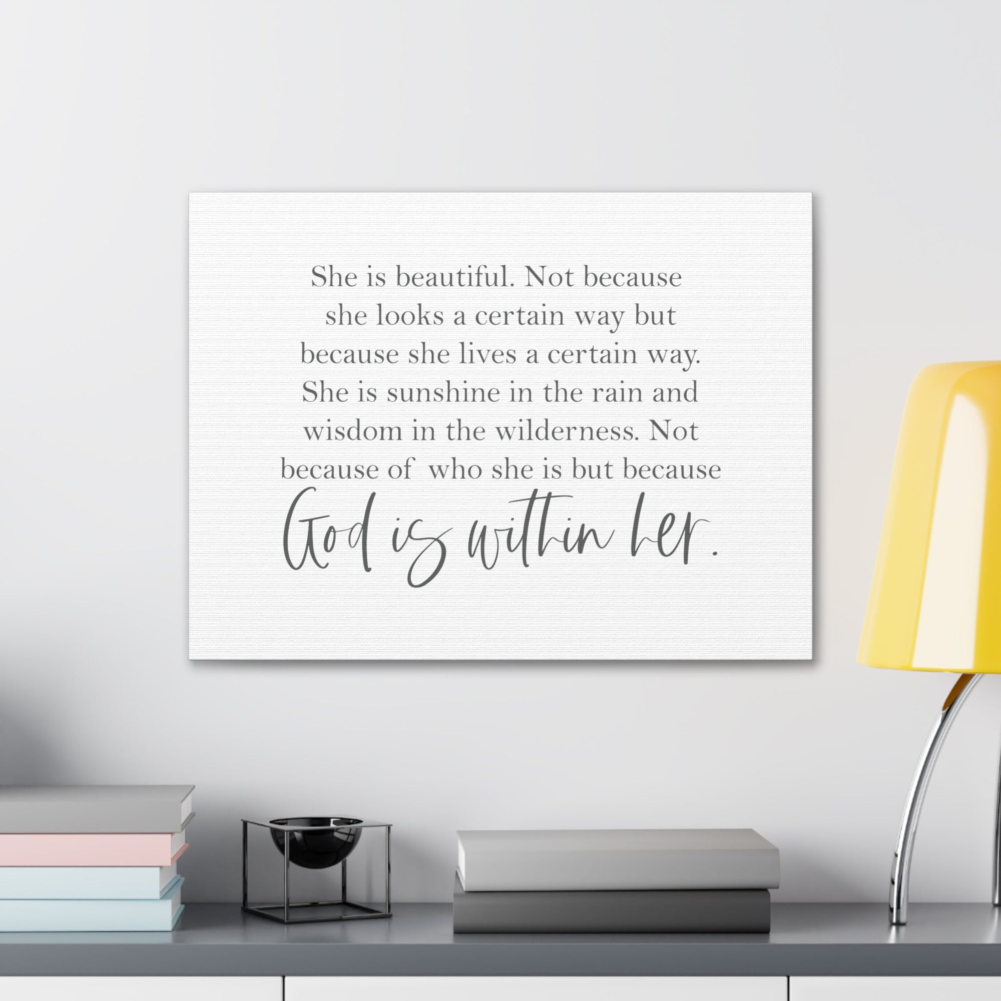 Scripture Walls God Is Within Her Ephesians 3:17 Christian Wall Art Bible Verse Print Ready to Hang Unframed-Express Your Love Gifts
