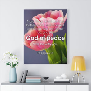Scripture Walls God of Peace Philippians 4:9 Bible Verse Canvas Christian Wall Art Ready to Hang Unframed-Express Your Love Gifts