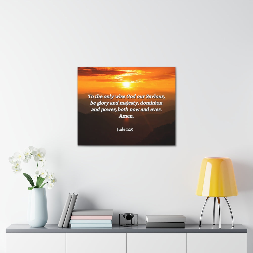 Scripture Walls God Our Saviour Jude 1:25 Bible Verse Canvas Christian Wall Art Ready to Hang Unframed-Express Your Love Gifts