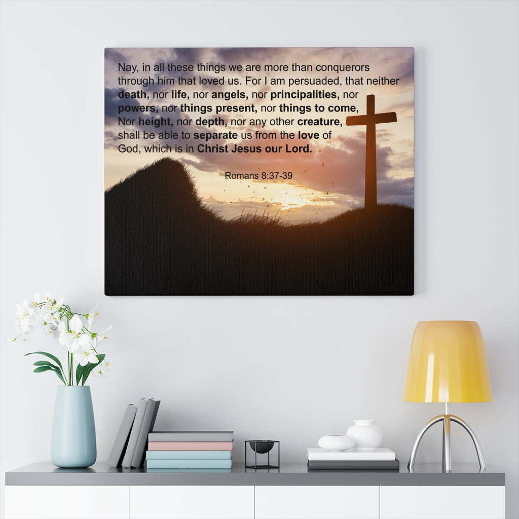 Scripture Walls God's Love Romans 8:37-39 Christian Home Decor Bible Art Unframed-Express Your Love Gifts
