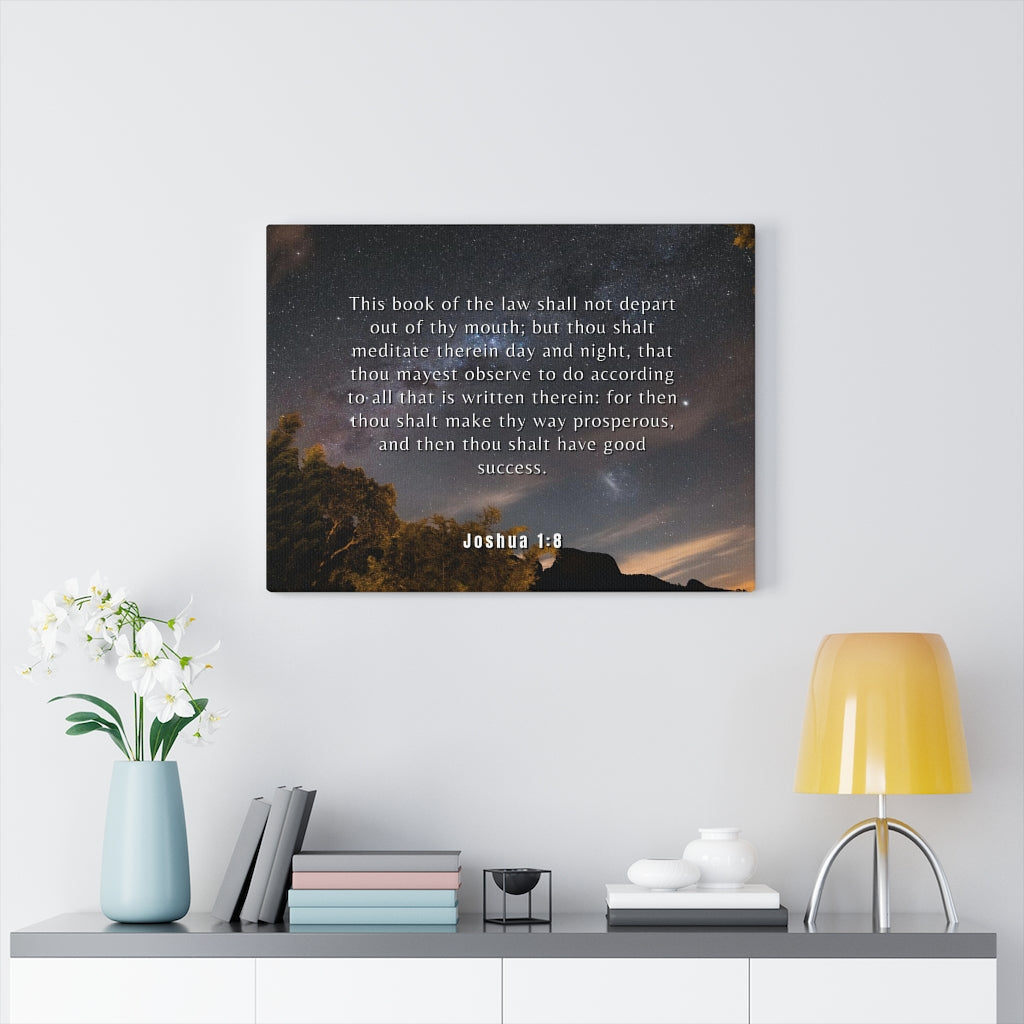 Scripture Walls Good Success Joshua 1:8 Bible Verse Canvas Christian Wall Art Ready to Hang Unframed-Express Your Love Gifts