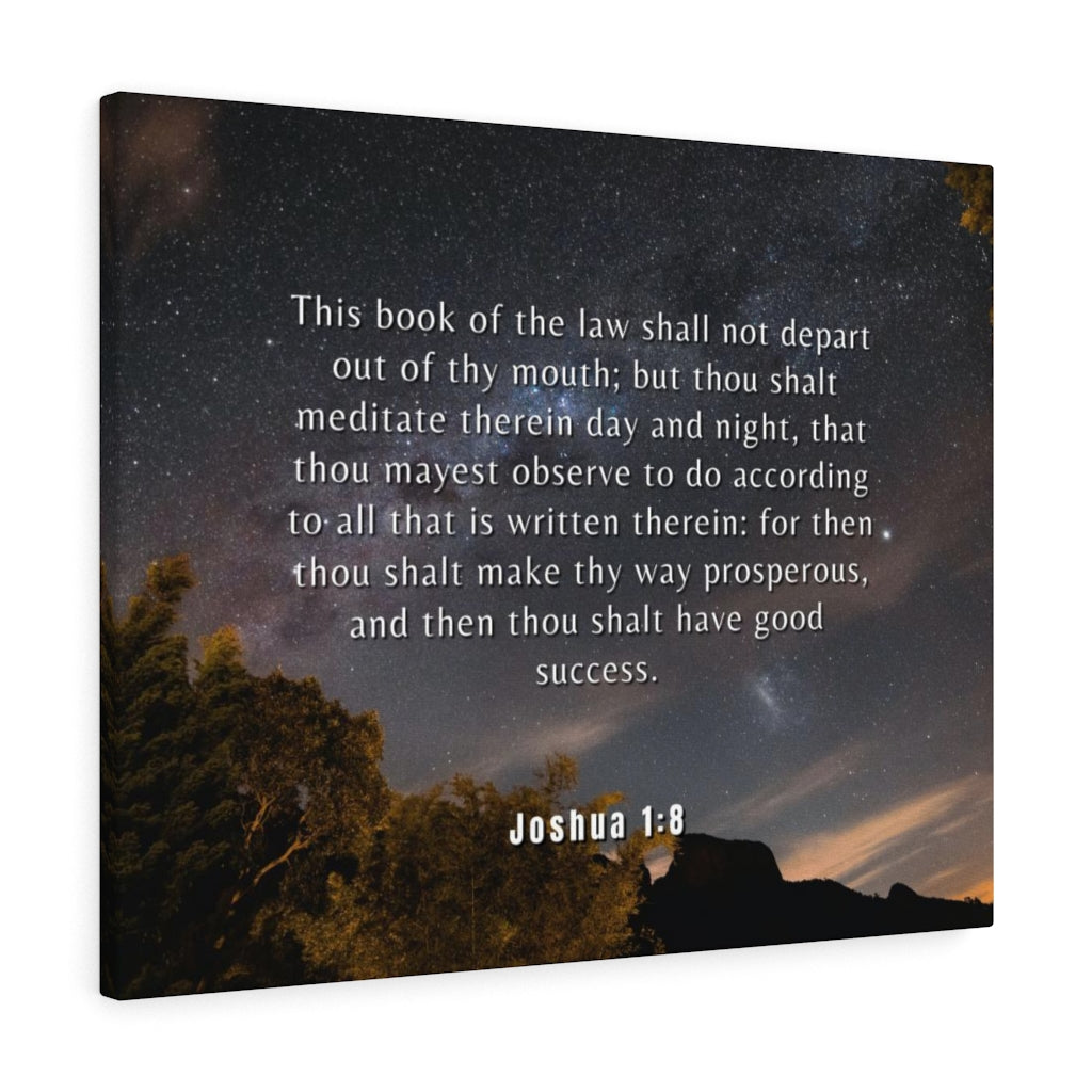 Scripture Walls Good Success Joshua 1:8 Bible Verse Canvas Christian Wall Art Ready to Hang Unframed-Express Your Love Gifts