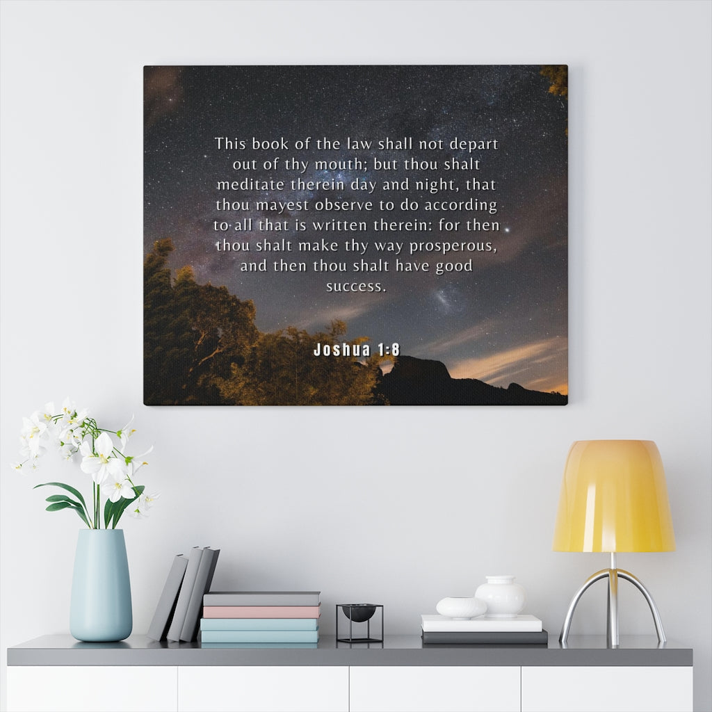 Scripture Walls Good Success Joshua 1:8 Bible Verse Canvas Christian Wall Art Ready to Hang Unframed-Express Your Love Gifts