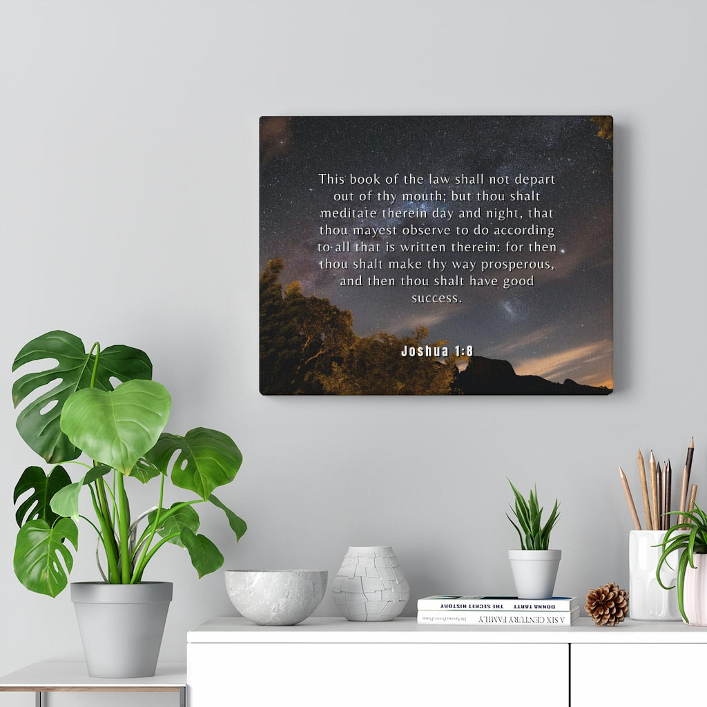 Scripture Walls Good Success Joshua 1:8 Bible Verse Canvas Christian Wall Art Ready to Hang Unframed-Express Your Love Gifts