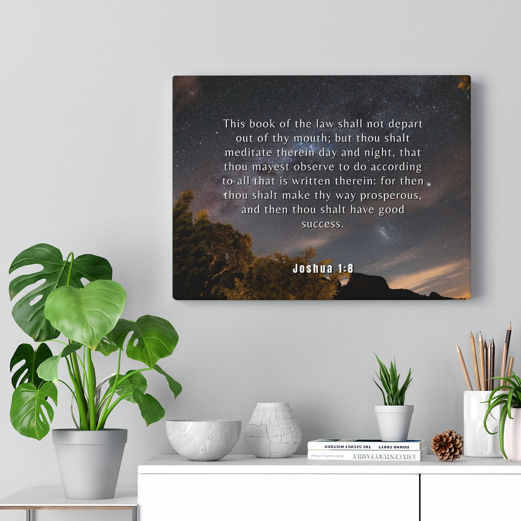 Scripture Walls Good Success Joshua 1:8 Bible Verse Canvas Christian Wall Art Ready to Hang Unframed-Express Your Love Gifts