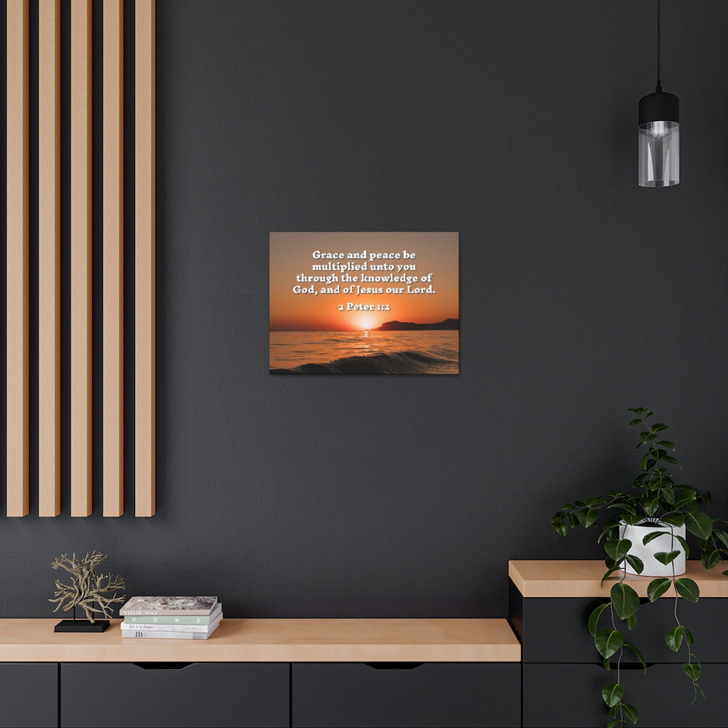 Scripture Walls Grace And Peace 2 Peter 1:2 Bible Verse Canvas Christian Wall Art Ready to Hang Unframed-Express Your Love Gifts