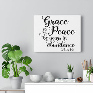 Scripture Walls Grace And Peace Peter 1:2 Bible Verse Canvas Christian Wall Art Ready to Hang Unframed-Express Your Love Gifts