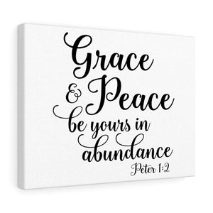 Scripture Walls Grace And Peace Peter 1:2 Bible Verse Canvas Christian Wall Art Ready to Hang Unframed-Express Your Love Gifts