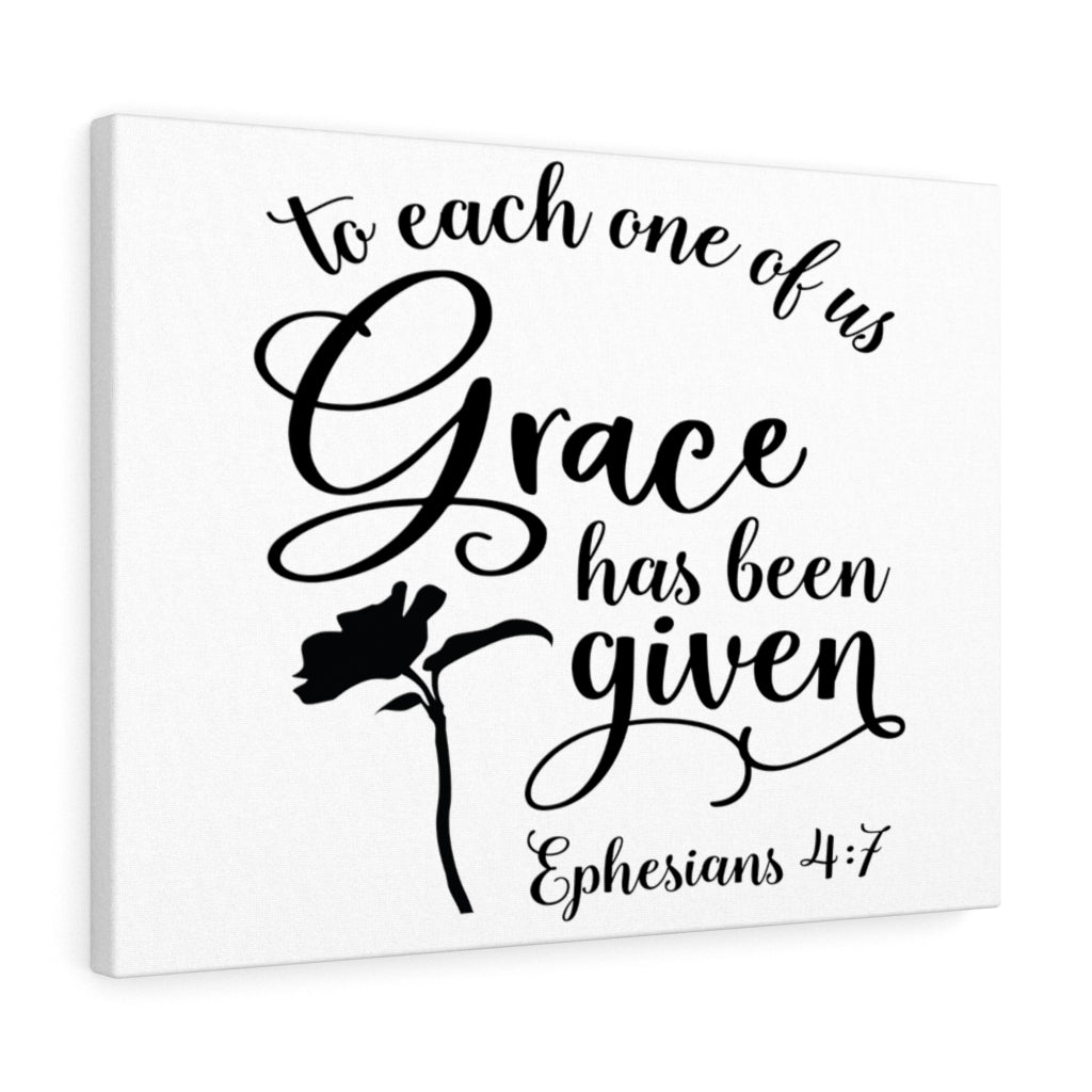 Scripture Walls Grace Has Been Ephesians 4:7 Bible Verse Canvas Christian Wall Art Ready to Hang Unframed-Express Your Love Gifts