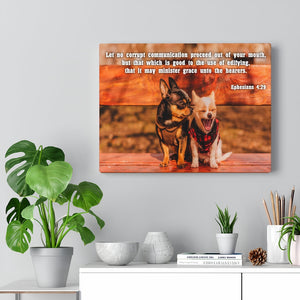Scripture Walls Grace Unto The HeArers Ephesians 4:29 Bible Verse Canvas Christian Wall Art Ready to Hang Unframed-Express Your Love Gifts