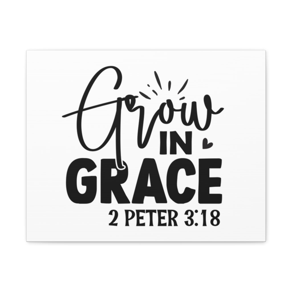 Scripture Walls Grow In Grace Heart 2 Peter 3:18 Bible Verse Canvas Christian Wall Art Ready To Hang Unframed-Express Your Love Gifts