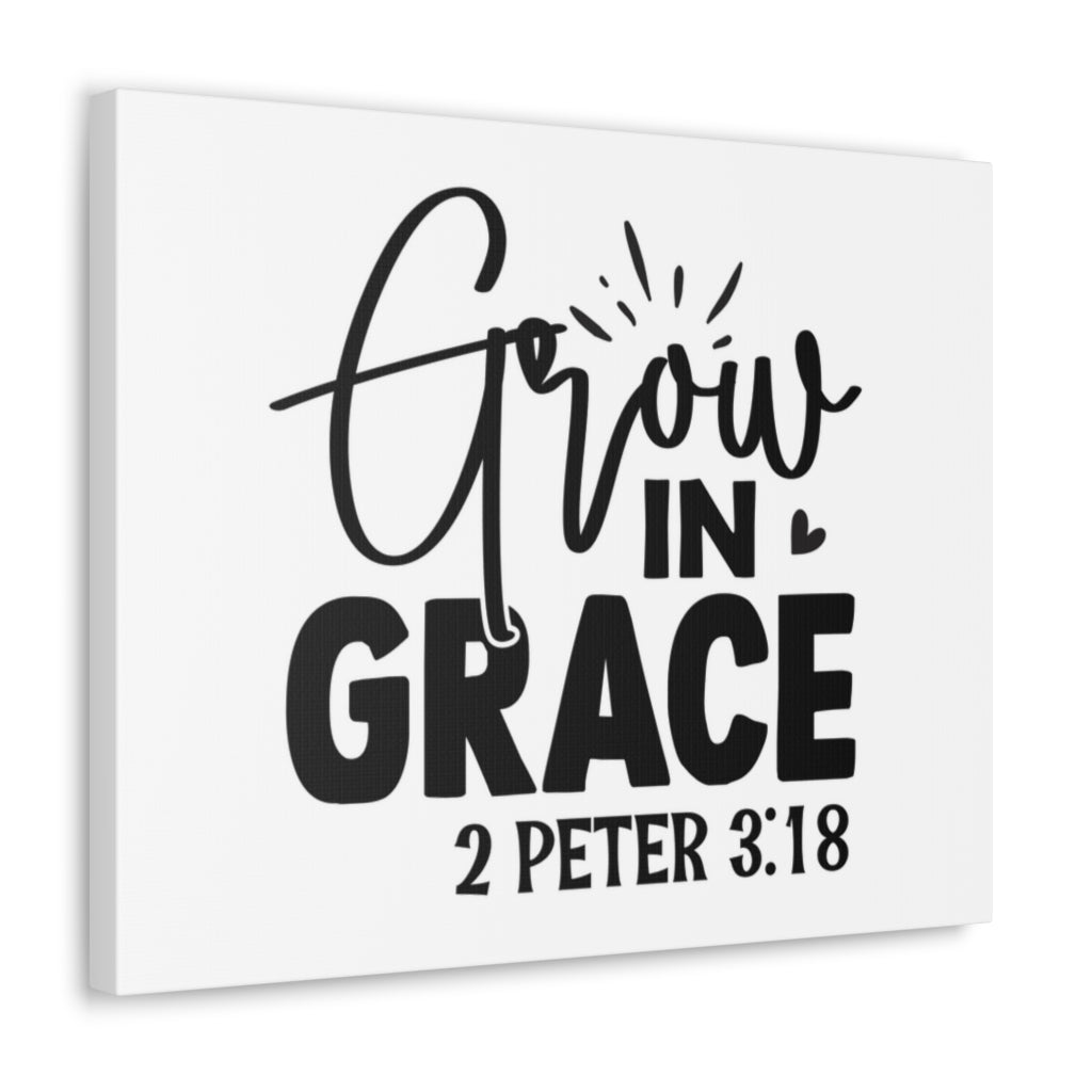 Scripture Walls Grow In Grace Heart 2 Peter 3:18 Bible Verse Canvas Christian Wall Art Ready To Hang Unframed-Express Your Love Gifts