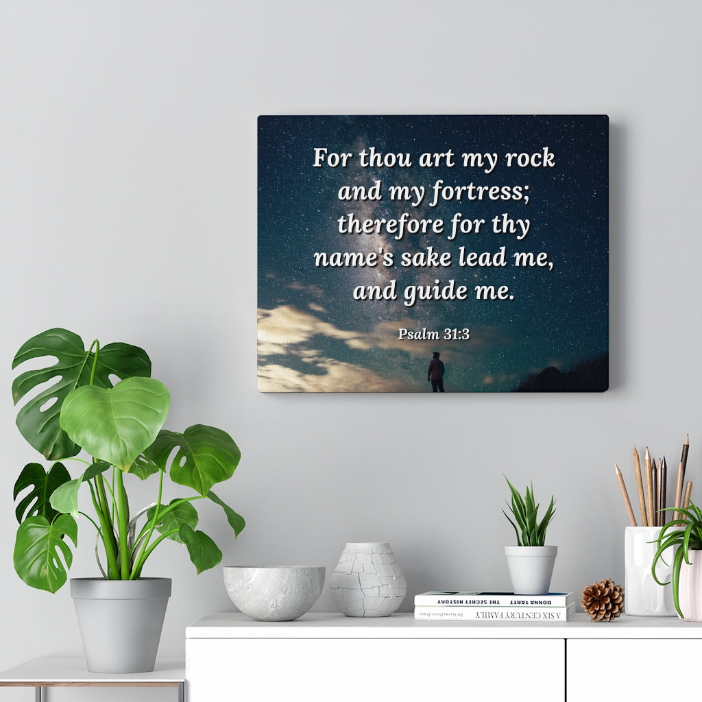 Scripture Walls Guide Me Psalms 31:3 Bible Verse Canvas Christian Wall Art Ready to Hang Unframed-Express Your Love Gifts
