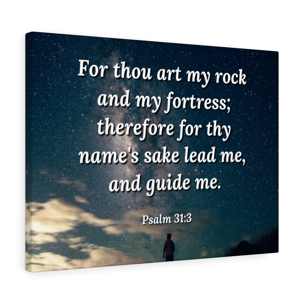 Scripture Walls Guide Me Psalms 31:3 Bible Verse Canvas Christian Wall Art Ready to Hang Unframed-Express Your Love Gifts