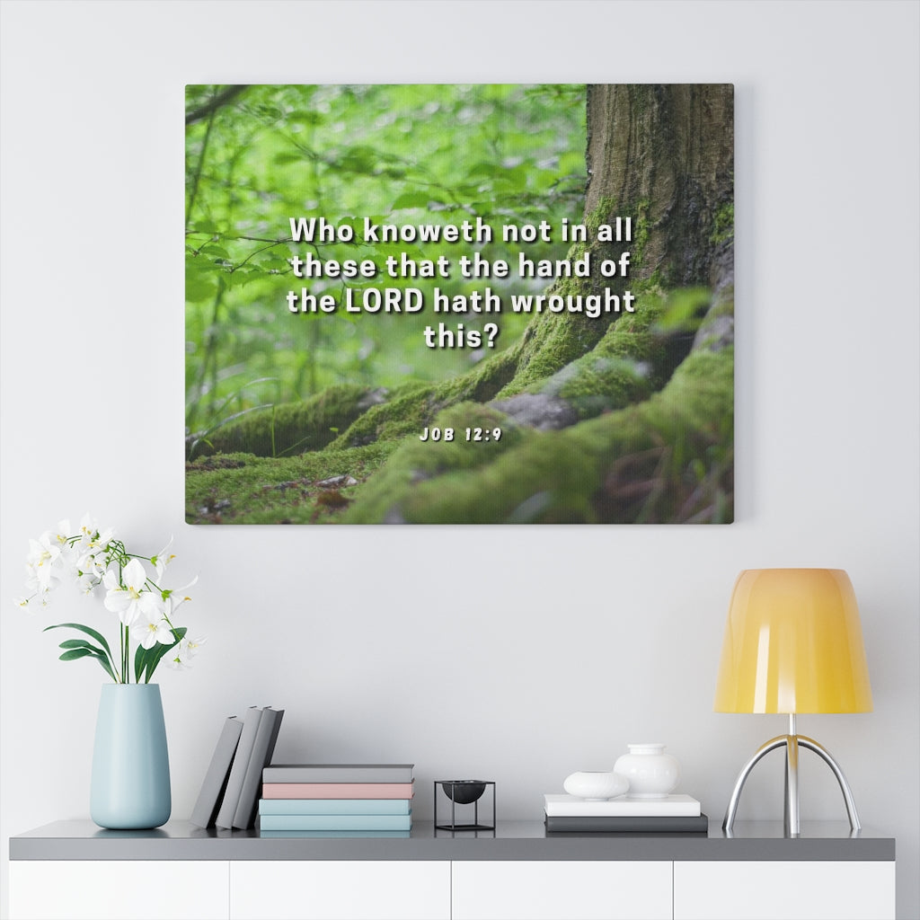 Scripture Walls Hand Of The Lord Job 12:9 Bible Verse Canvas Christian Wall Art Ready to Hang Unframed-Express Your Love Gifts