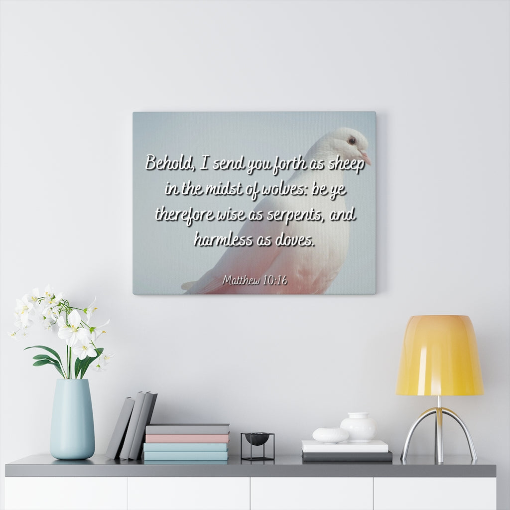 Scripture Walls Harmless As Doves Matthew 10:16 Bible Verse Canvas Christian Wall Art Ready to Hang Unframed-Express Your Love Gifts
