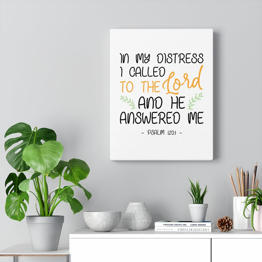 Scripture Walls He Answered Me Psalm 120:1 Bible Verse Canvas Christian Wall Art Ready to Hang Unframed-Express Your Love Gifts