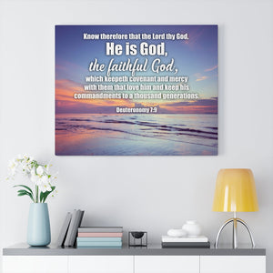 Scripture Walls He is God Deuteronomy 7:9 Wall Art Bible Verse Print Ready to Hang Unframed-Express Your Love Gifts
