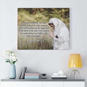 Scripture Walls He That Overcometh Revelation 3:5 Christian Home Decor Bible Art Unframed-Express Your Love Gifts