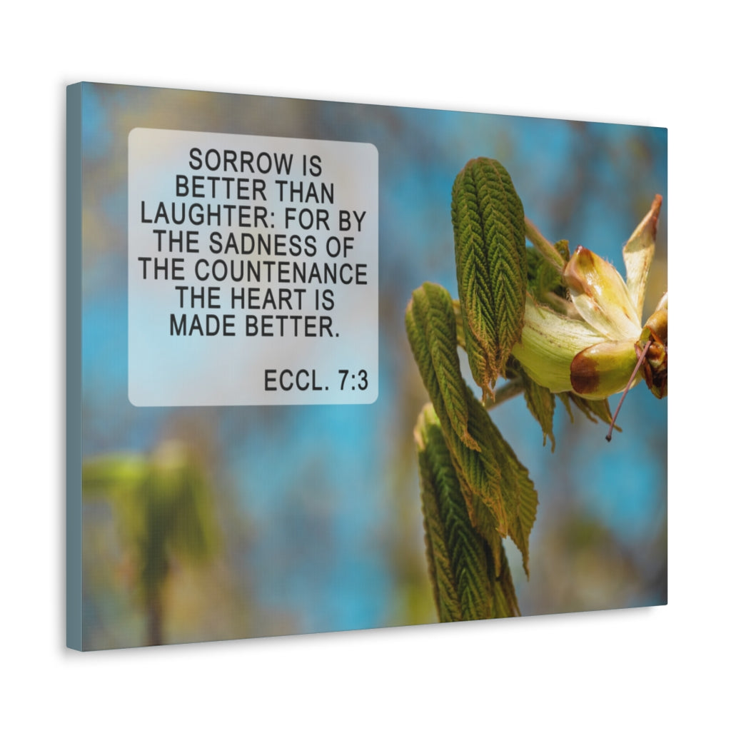 Scripture Walls Heart Is Made Better Eccl 7:3 Bible Verse Canvas Christian Wall Art Ready to Hang Unframed-Express Your Love Gifts