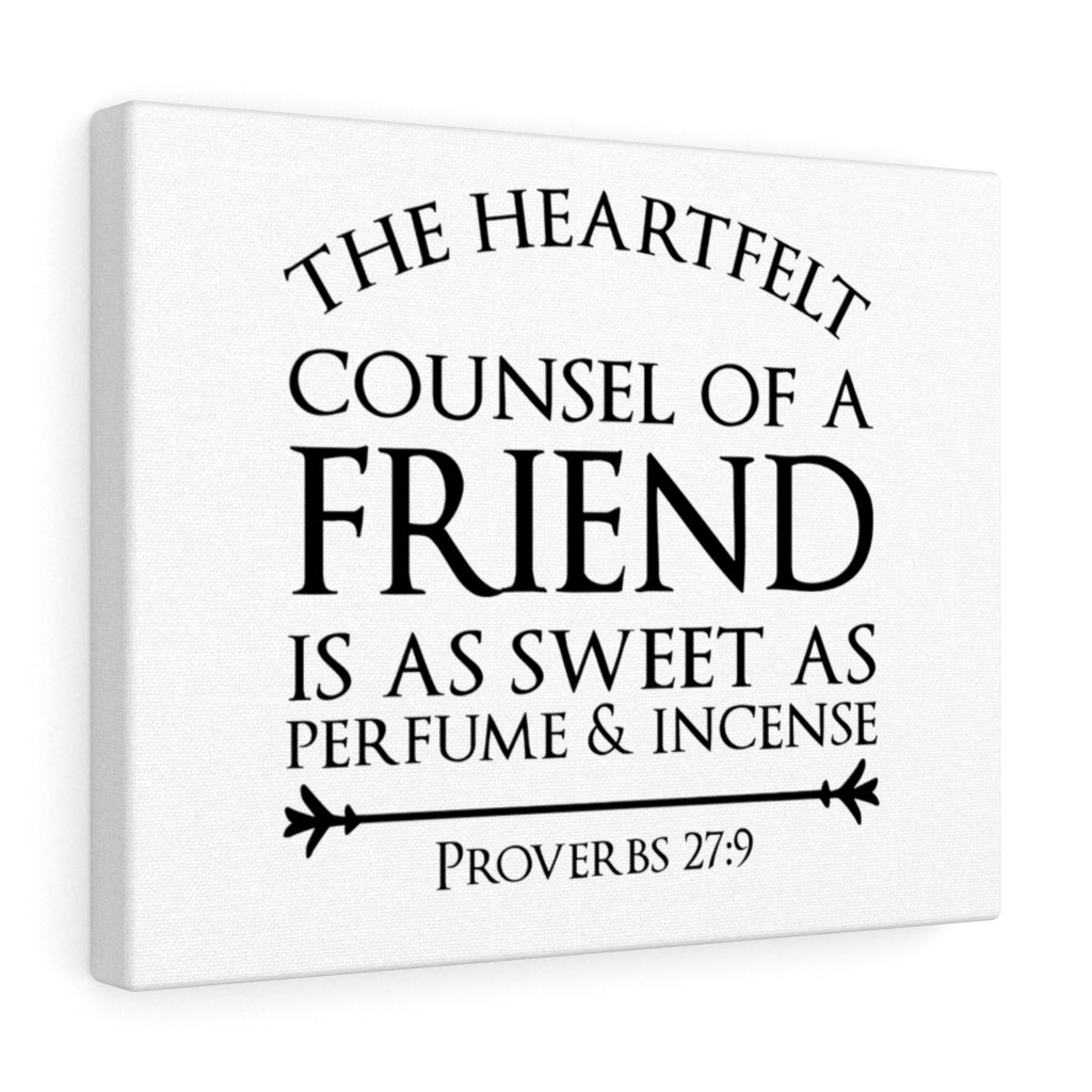 Scripture Walls Heartfelt Counsel Proverbs 27:9 Bible Verse Canvas Christian Wall Art Ready to Hang Unframed-Express Your Love Gifts