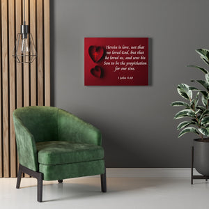 Scripture Walls Herein is Love 1 John 4:10 Bible Verse Canvas Christian Wall Art Ready to Hang Unframed-Express Your Love Gifts