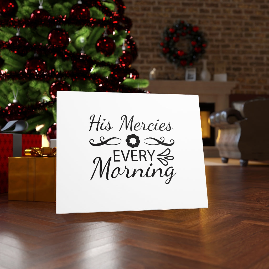 Scripture Walls His Mercies Every Morning Bible Verse Canvas Christian Wall Art Ready to Hang Unframed-Express Your Love Gifts