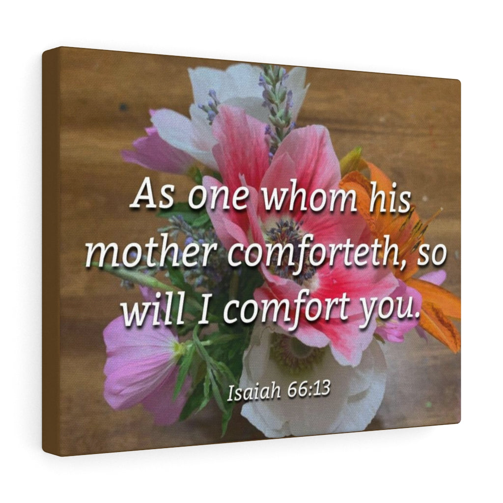 Scripture Walls His Mother Comforteth Isaiah 66:13 Bible Verse Canvas Christian Wall Art Ready to Hang Unframed-Express Your Love Gifts